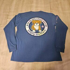 Simply Southern Size M Womens Long Sleeve Tshirt I Wish My Dog Could Text Me